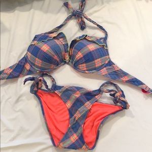 Victoria’s Secret Plaid Padded Swimsuit 34C/XS